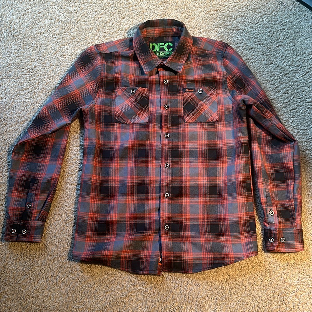 DIXXON Kids Button Up Flannel in Red